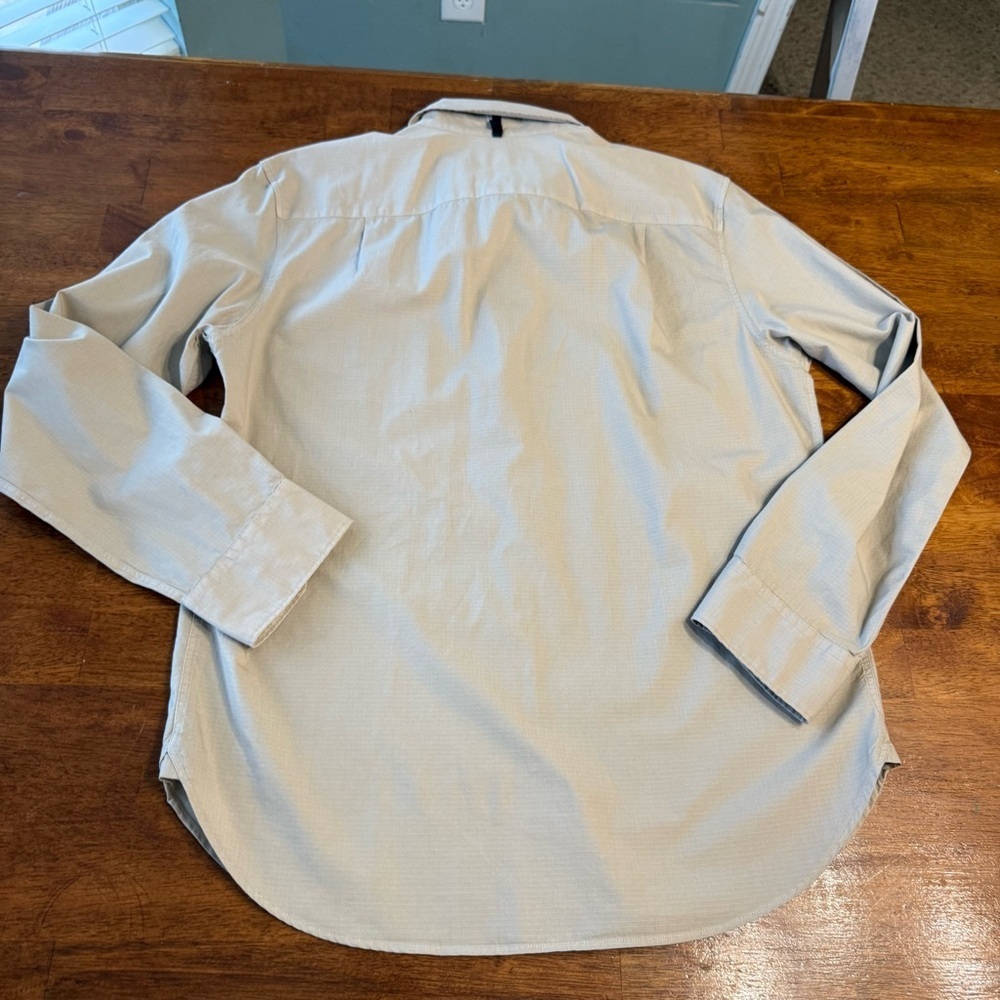 rag & bone Light Tan Casual Button-Down Shirt size large - Picture 7 of 9